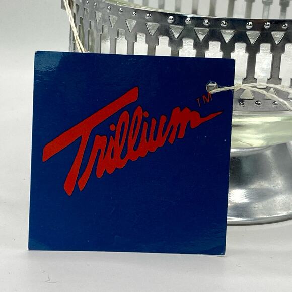 Vintage Trillium and Crystal‎ Jam Dish with Spoon Holder Non-Tarnishing - Picture 5 of 10